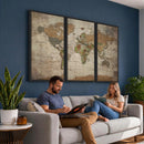 World Map Canvas Print – Framed Travel Map Wall Art for
