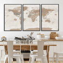 Framed Large World Map Canvas Print for Office Decor by MyGreatCanvas | Canvas Wall Art Prints | Photo Prints & Wall Decor