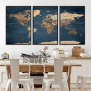 Navy Blue World Map Canvas Print – Framed Travel Map Wall by MyGreatCanvas | Canvas Wall Art Prints | Photo Prints & Wall Decor