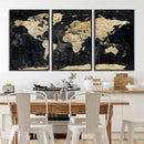 Framed Large World Map Wall Art Canvas Print for Living Room by MyGreatCanvas | Canvas Wall Art Prints | Photo Prints & Wall Decor