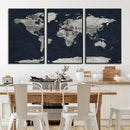 Colorful Watercolor World Map Canvas Print – Vibrant Framed