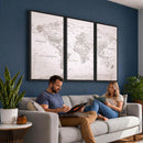 World Map Canvas Print – Detailed Map of the World Wall Art