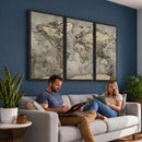 World Map Canvas Print – Detailed Map of the World Wall Art