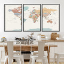 Pastel Colors World Map Wall Art Canvas Print by MyGreatCanvas | Canvas Wall Art Prints | Photo Prints & Wall Decor