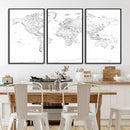 World Map Canvas Print – Framed Modern Detailed Map of the by MyGreatCanvas | Canvas Wall Art Prints | Photo Prints & Wall Decor