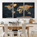 Vintage World Map Canvas Wall Art – Detailed Map with by MyGreatCanvas | Canvas Wall Art Prints | Photo Prints & Wall Decor