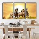 Wild Horses Wall Art Canvas Print – Framed Galloping Herd
