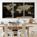 Push Pin World Map Canvas Wall Art Print, Interactive Travel