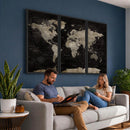 Detailed World Map Wall Art Print - Large Framed World Map