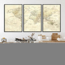 Colorful Watercolor World Map Canvas Wall Art – Framed