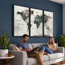 World Map Canvas Print – Framed Travel Map Wall Art for