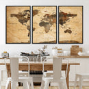 Navy Blue and Gold World Map Canvas Print – Framed Luxury by MyGreatCanvas | Canvas Wall Art Prints | Photo Prints & Wall Decor