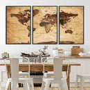 Modern Red and Gray World Map Canvas Print – Framed Wall Art by MyGreatCanvas | Canvas Wall Art Prints | Photo Prints & Wall Decor