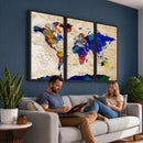 Watercolor World Map Canvas Print – Framed Wall Art for