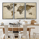 Vintage World Map Canvas Wall Art – Framed Travel Map for by MyGreatCanvas | Canvas Wall Art Prints | Photo Prints & Wall Decor
