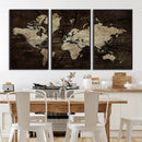 Blue World Map Canvas Wall Art – Framed Modern Travel Map by MyGreatCanvas | Canvas Wall Art Prints | Photo Prints & Wall Decor