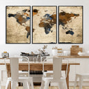 Rustic Watercolor World Map Canvas Wall Art – Framed Travel by MyGreatCanvas | Canvas Wall Art Prints | Photo Prints & Wall Decor