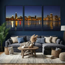 Chicago Wall Art Canvas Print - Chicago City Downtown Night by MyGreatCanvas | Canvas Wall Art Prints | Photo Prints & Wall Decor