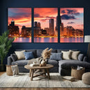 Chicago Wall Art Canvas Print - Chicago City Downtown Night by MyGreatCanvas | Canvas Wall Art Prints | Photo Prints & Wall Decor