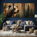 Grizzly Bear Wall Art Canvas Print, Rustic Wildlife Bear by MyGreatCanvas | Canvas Wall Art Prints | Photo Prints & Wall Decor
