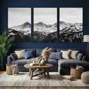 Black and White Mountain Wall Art Canvas Print, Snowy Alpine by MyGreatCanvas | Canvas Wall Art Prints | Photo Prints & Wall Decor
