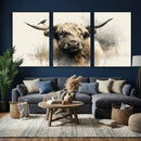 Abstract Highland Cow Wall Art Canvas Print, Rustic Farm by MyGreatCanvas | Canvas Wall Art Prints | Photo Prints & Wall Decor