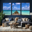 Caribbean Ocean Pier Seascape Wall Art Canvas Print, by MyGreatCanvas | Canvas Wall Art Prints | Photo Prints & Wall Decor