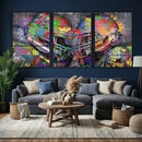 Graffiti Football Helmets Wall Art Canvas Print, Urban by MyGreatCanvas | Canvas Wall Art Prints | Photo Prints & Wall Decor