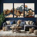 Wood Style Mountain Wall Art Canvas Print, Layered Wood by MyGreatCanvas | Canvas Wall Art Prints | Photo Prints & Wall Decor
