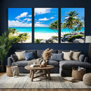 Tropical Beach Wall Art Canvas Print, Palm Tree Ocean by MyGreatCanvas | Canvas Wall Art Prints | Photo Prints & Wall Decor