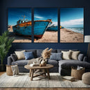 Coastal Fishing Boats Wall Art Canvas Print, Sunset Beach by MyGreatCanvas | Canvas Wall Art Prints | Photo Prints & Wall Decor