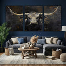Rustic Longhorn Bull Wall Art Canvas Print – Vintage Western by MyGreatCanvas | Canvas Wall Art Prints | Photo Prints & Wall Decor