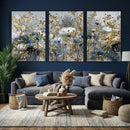 Abstract Floral Wall Art Canvas Print – Gold and Blue by MyGreatCanvas | Canvas Wall Art Prints | Photo Prints & Wall Decor