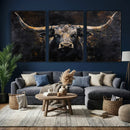 Abstract Longhorn Bull Wall Art Canvas Print – Rustic by MyGreatCanvas | Canvas Wall Art Prints | Photo Prints & Wall Decor
