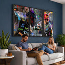 Graffiti Baseball Player Street Art Wall Art Canvas Print
