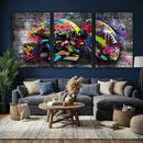 Graffiti American Football Helmet Street Art Wall Art Canvas by MyGreatCanvas | Canvas Wall Art Prints | Photo Prints & Wall Decor