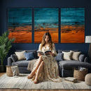 Teal Orange Abstract Wall Art Canvas Print Modern Large by MyGreatCanvas | Canvas Wall Art Prints | Photo Prints & Wall Decor