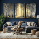 Abstract Birch Forest Wall Art Canvas Print – Modern Gold by MyGreatCanvas | Canvas Wall Art Prints | Photo Prints & Wall Decor