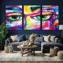 Colorful Abstract Face Wall Art Canvas Print – Modern Pop by MyGreatCanvas | Canvas Wall Art Prints | Photo Prints & Wall Decor