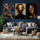 Luxury Fashion Wall Art Canvas Print Set of 3, Gold Jewelry by MyGreatCanvas | Canvas Wall Art Prints | Photo Prints & Wall Decor