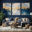 Blue Gold Abstract Large Framed Canvas Wall Art, Modern by MyGreatCanvas | Canvas Wall Art Prints | Photo Prints & Wall Decor