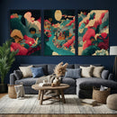 Colorful Japanese Landscape Print: Maximalist Panoramic Wall by MyGreatCanvas | Canvas Wall Art Prints | Photo Prints & Wall Decor