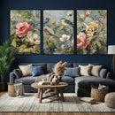 Vintage Birds and Flowers Wall Art Canvas Print, Botanical by MyGreatCanvas | Canvas Wall Art Prints | Photo Prints & Wall Decor