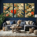 Vintage Birds and Flowers Wall Art Canvas Print, Botanical by MyGreatCanvas | Canvas Wall Art Prints | Photo Prints & Wall Decor