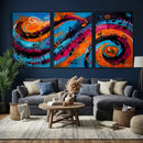 Geometric Abstract Wall Art Canvas Print, Orange Blue by MyGreatCanvas | Canvas Wall Art Prints | Photo Prints & Wall Decor