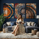 Tree Ring Triptych Canvas Wall Art — Set of 3 Wood Grain by MyGreatCanvas | Canvas Wall Art Prints | Photo Prints & Wall Decor
