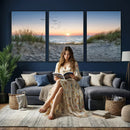 Sandy Dune Path Sunset Canvas Wall Art — Seagulls Beach by MyGreatCanvas | Canvas Wall Art Prints | Photo Prints & Wall Decor