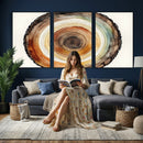 Natural Wood Slice Wall Art Canvas Print, Tree Ring Wall by MyGreatCanvas | Canvas Wall Art Prints | Photo Prints & Wall Decor
