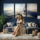 Sailboat Wall Art Canvas Print, Ocean Sunset Sailing Framed by MyGreatCanvas | Canvas Wall Art Prints | Photo Prints & Wall Decor