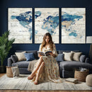 Watercolor World Map Canvas Wall Art Print – Abstract by MyGreatCanvas | Canvas Wall Art Prints | Photo Prints & Wall Decor